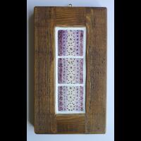 3 x 5cm purple poppy tiles in polished frame